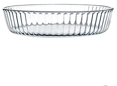 luckxuan Teglie da Forno Piatto di Cottura in Vetro Rotondo, Forno a tavola Casseruola Piatti - Piatti da Cottura per Cucinare e servire, Lasagna Pan Bakeware, Clear Forno per Lasagne