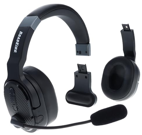 RoadKing Casque de conducteur de camion RKING4000 avec suppression du bruit Bluetooth mono vers stéréo sans fil avec suppression avancée du bruit, noir