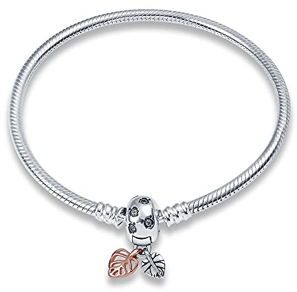 TINSLO Moments Women's 925 Sterling Silver Snake Chain Bracelet for Charms, Valentine's Day Mother's Day Birthday Gift for Mom Wife