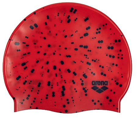 Arena Junior Silicone Unisex Print Swim Cap for Boys and Girls Comfortable Durable Kids’ Pool Bathing Cap, One Size, Dots