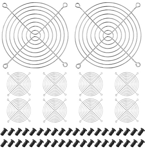 Sweetude 10 Pack Fan Grill Guard 140 mm for Case Fan Computer Filter Finger Grills Fans Protector with Screws Compatible for USB Cooling Fans (140mm)
