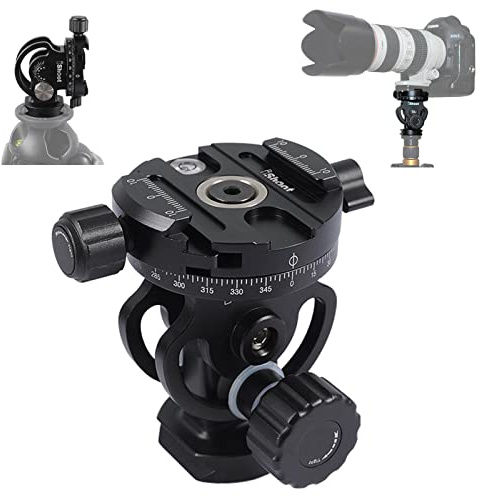 iShoot Metal 2D Panoramic Head Panning Clamp, Compatible with 39mm Arca-Swiss Fit Camera Quick Release Plate Tripod Ball Head Light Stand of 1/4 or 3/8 Screw Head, -90°-+90° Adjustable Max Load 6kg