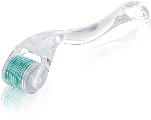 LOPHE Microneedle Facial Roller 0.5mm, Bartroller für Mann & Frau, Microneedling Gesichtsroller für Gesicht und Körper, Bart Roller für Hair Bartwuchs, Anti-Aging, Anti-Falten（Grüner Kopf）
