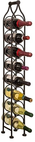 Biscottini Range Bouteille en Fer forgé L12xPR12xH105 cm - Porte Bouteille - Porte Bouteille vin - Range Bouteille frigo - Meubles de Salle à Manger - Meuble Cuisine Rangement