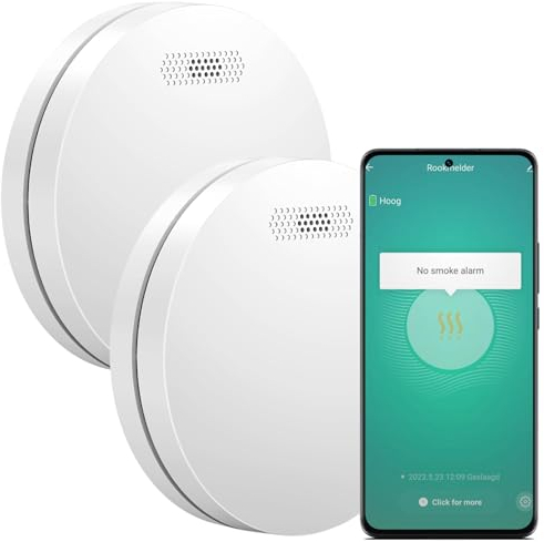 Aroha Smart Connect Rilevatore di Fumo WiFi - Batteria da 10 Anni, Sensore Fumo WiFi Con App Tuya & Smartlife - Allarme Anticendio - 2 pezzi