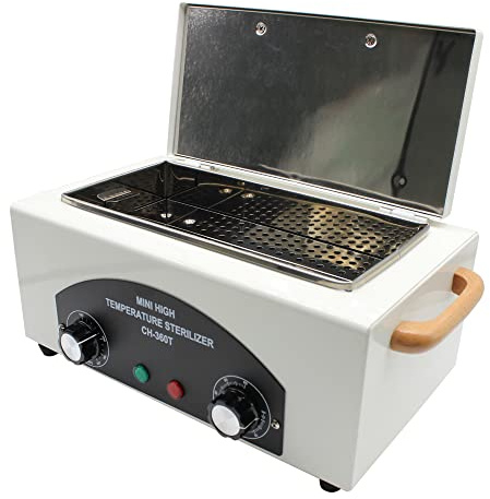 Heißluftsterilisator Desinfektion, 300W Trockene Hitze Sterilisator 1.5L 50-200℃ Hochtemperatur-Sterilisator-Nagel-Werkzeug-Sterilisator mit Timer für Nagel Werkzeug, Metallbehälter