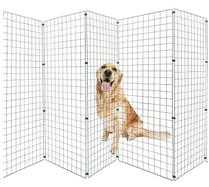 Freestanding Indoor Dog Barrier/Fence - Room/Hallway Divider, Folding Puppy Gate, Folding Portable Fence for Indoors, Puppy Gate, Adjustable Secure Fence (6 Panels, 120cm High)