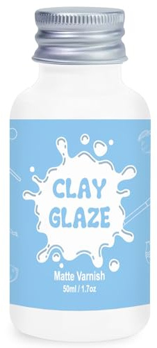 50ml Air Dry Clay Varnish，Air Dry Clay Sealant for Airdry Clay，Air Dry Clay Glaze Can Not Only Used to Prevent Clay Cracking, Scratches, and Wear,It Can Also Having a Matte Glaze Effect (Matte)
