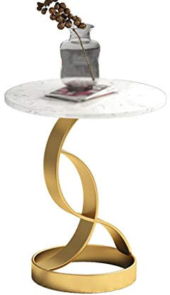 Exquisite Nachttische, lässiger Couchtisch, runder Marmor-Teetisch, Café, Terrasse, Restaurant, kleiner Esstisch, Zuhause, Multifunktions-Snack-Tisch, Korbtisch (Farbe: C, Größe: 50 x 50 x 55 cm)