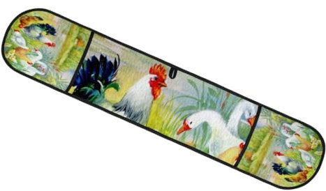 Manique double motif poule et poussins - Résistant à la chaleur - Pour la cuisine et la pâtisserie - Aquarelle