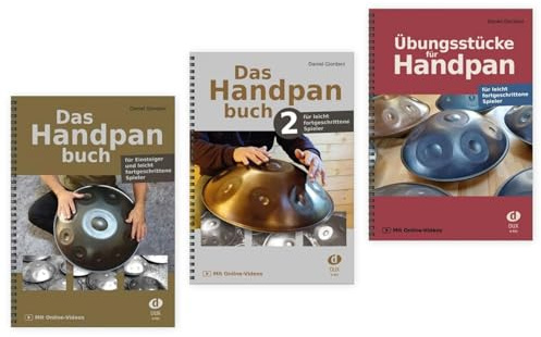 Das Handpanbuch Band 1 + Band 2 + Übungsstücke für Handpan | mit Online-Videos | Daniel Giordani | D910 + D920 + D923 | ISBN 9783868493504 + 9783868494150 + 9783868493849 | Komplettset