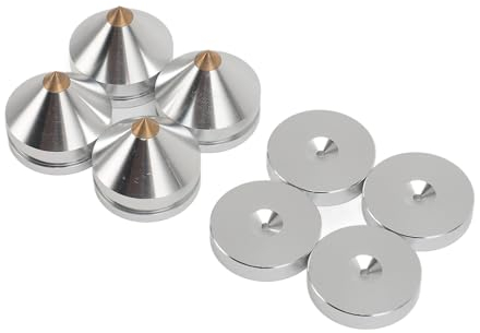 Speaker Isolation Feet, Speaker Isolation Pads 4 Set Speaker Isolation Feet Speaker Isolation Pad Aluminum Alloy Speaker Vibration Absorber Spike for CD DVD Player Amplifier