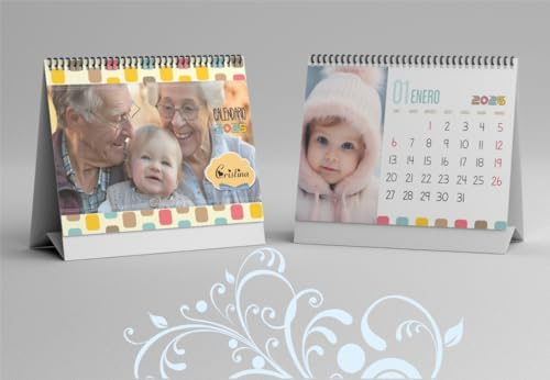 4 Calendarios de Escritorio Personalizado 2026 con Foto Calendario Personalizado 2026 Calendario de Soporte 2026 Calendarios de Escritorio de Navidad y Año Nuevo