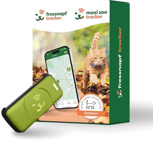 Fressnapf GPS Tracker Grün für Katzen - 2. Generation - Ohne ABO - Ortung ohne Entfernungsbegrenzung - Aktivitätserkennung & Gesundheitsfunktion - Katzenfreundliches Design