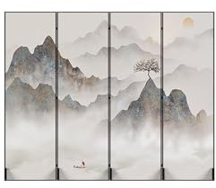 Raumteiler Und Faltbare Sichtschutzwände, Sichtschutz Aus Gaze, Raumteiler, Trennwände Mit Regalen(190 * 50cm4 Pieces)