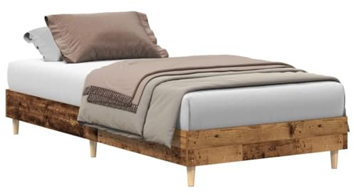 vidaXL Cadre de lit sans Matelas Vieux Bois 90x200 cm Bois ingénierie, Meuble de Chambre à Coucher, sommier, lit Simple, lit, châlit, lit de Palette