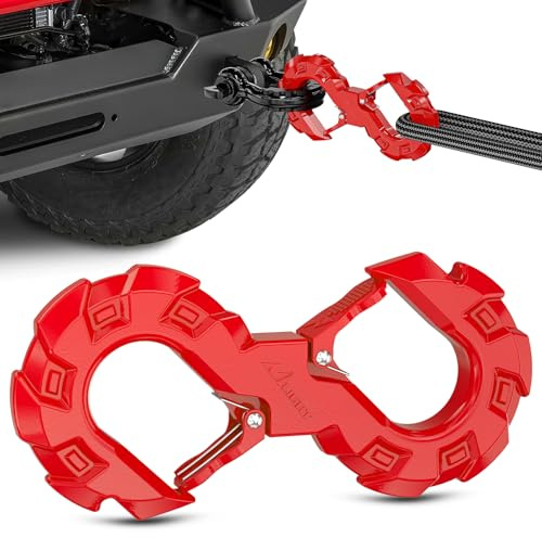 Nilight S-Shape Winch Hook, 3/8in 33,000 lbs Towing Winch Shackle, Tow Hook for Winch Cable Ropes, Heavy Duty for Off-Road Recovery, Towing Extension, Tree Saver, Winch Shackle, Forged Steel, Red