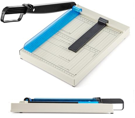 LN COZY CORNER Professional A4 Guillotine Paper Cutter - Heavy Duty Paper Trimmer with Safety Lock & Precision Blade for Office/Home, Cuts Up to 12 Sheets - A4 Paper Guillotine Cutting Machine