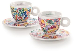 illy Art Collection Sol Calero | 25369 Set of 2 Cappuccino Mugs, Numbered and Signed by the Artist
