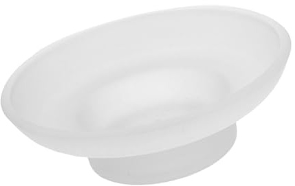 Sosoport Portasapone da Bagno in Vetro Trasparente, Rotondo, Base Antiscivolo, Facile da Pulire, per Doccia e Bagno, Uso Versatile