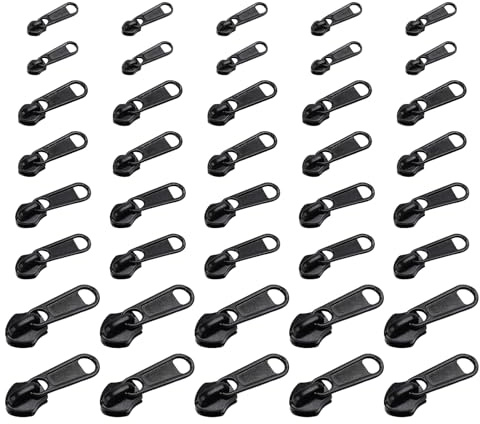 40 Stück Reisverschluss-Zipper Ersatz, 4 Größen, Jacke Rucksack Schwarz Reissverschluss Zipper Ersatz,Zipper Für 3/5/8/10 Für Reparatur Set für Kleidung, GepäCk, RucksäCken und Koffern