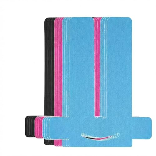 Vorgeschnittenes Kinesiologie-Tape für Knie, 12 Stück, Wasserdichtes Baumwoll-Tape zur Sportunterstützung und Komfort (Schwarz + Blau + Pink)