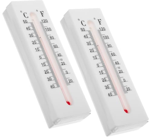 Ciieeo Esconde Llaves para Exteriores Resistente Intemperie Termómetro Decorativo Caja de Almacenamiento Oculto para Llaves 2 Unidades para Jardín Patio o Entrada