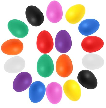 Fenteer Eierrasseln-Set, musikalische Handpercussion-Rasseln, Geräuschemacher für Klassenzimmer, Musikinstrumente, Eier-Maracas für Babymusik, 18 Stück