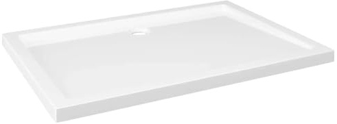 Duschtasse ABS Rechteckig Weiß 70x100 cm mit niedriger Schwelle, glasfaserverstärkt, flach und ebenerdig für barrierefreie Dusche, inklusive Montageoption für Bad und Badezimmer Renovierung