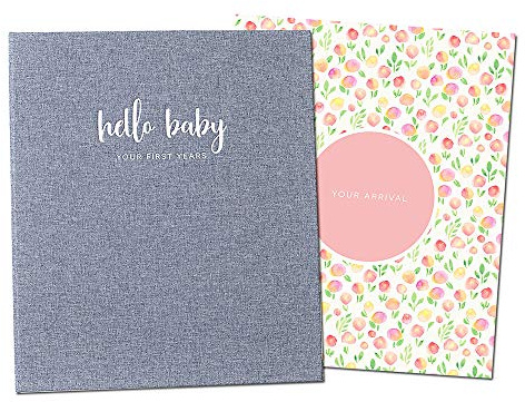 Peachly Baby Memory Book For Girls Milestone Keepsake Journal | First Five Years Baby Girl Memory Book | Baby Keepsakes First Year Memory Book | Baby Girl Baby Book | Botanica