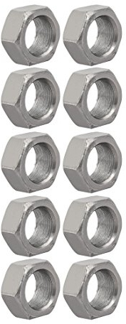 Sourcingmap – ® 10pcs M20 x 1,5 mm de paso métrico mano izquierda de acero de carbono tuercas hexagonales de rosca fina