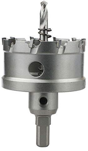 SaferCCTV Scie emporte-pièce en carbure Heavy Duty pour acier inoxydable Diamètre ouvre-trou en acier inoxydable 2-9/16 pouces 65mm, kit de scie cloche pour métal dur
