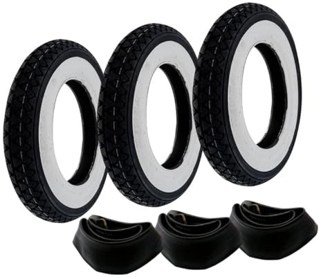2EXTREME 3X Weißwand Reifen Schlauch Set Kenda 3.50-10 Zoll kompatibel für Vespa PX 125 150 200 Ape