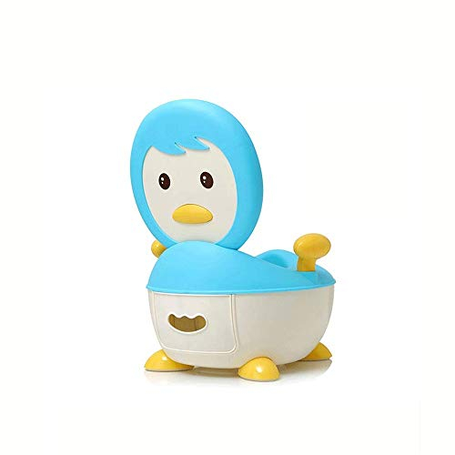 SMSOM Töpfchen-Trainings-Toilette für Kleinkinder & Kinder, niedliche Cartoon-Kinderkarikatur männlich und weibliches Baby-Urin-Toilette-Kind-Toiletten-Baby-Pony-Deckel, Rosa (Color : Blue)