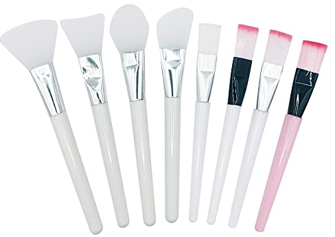 CLVPAI 8 Pezzi pennello per maschere in silicone,Spazzole Morbide,per Applicare Maschera Facciale,Siero o Strumento(8 stili)