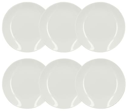 NOVASTYL - Lot 6 assiettes dessert metropolitan 21cm en porcelaine blanche - 2614366