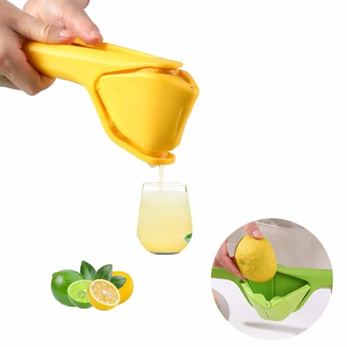 iStarcas Lemon Squeezer, Effective at Squeezing Out Juice, Easy-to-Use, Very Sturdy, Lemon Juicer, Lime Squeezer, Citrus Juicers, Lemon Juicer Squeezer to Squeeze Lemons, Lime, Citrus, Orange(Yellow)