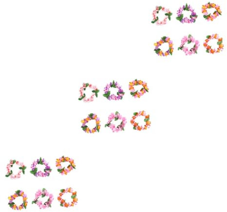 VILLCASE 18 STK Make-up-stirnbänder Haarbänder Stirnband Hawaiianische Blumen Für Haare Hawaii-Girlande Hawaii Kranz Kopfschmuck Blumengirlanden Guirnaldas para Partyzubehör Bilden Armband