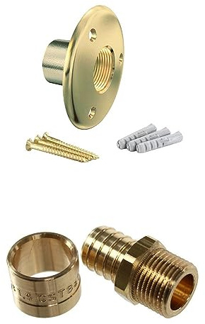 Arcanaute - Applique murale avec raccord - Applique pour fixation de robinet de jardin - Tube PER Ø16 - Raccord à glissement M 1/2 (15/21) -