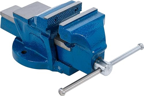BGS 58255 | Parallel-Schraubstock | 80 mm Spannbacken | Mit Amboss | Maximale Öffnung 80 mm | Spezialguss | gehärtete, angeraute Spannbacken | Werkbankmontage