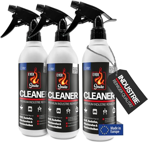 Eversmoke Cleaner Premium Reiniger, 500 ml (3er Pack) | Für Grill, Backofen, Räucherofen & Kaminscheiben, Entfernt hartnäckiges Fett und eingebrannte Rückstände