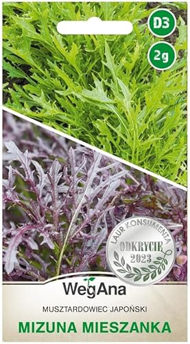 WegAna Japanischer Blattsenf Mizuna 2g, Saatgutmischung, Robuste Gemüsesamen, Gemüse Samen, Samen Anzucht, Saatgut für Gewächshaus