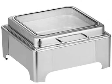 NISMIA Scaldapiatti in Acciaio Inox, Buffet Professionale a bagnomaria, scaldavivande,Square,B