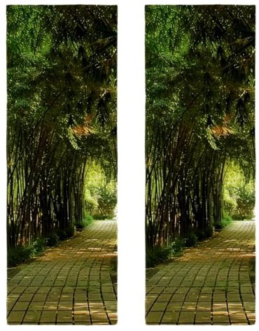 FNETJXF Travel Towel, Towel for Travel, Compact Towel for Camping Swimming Hiking Travel Sports - Nature Green Bamboo Forest Path