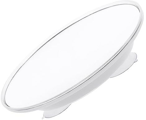 Beatifufu Espejo Cosmético para Baño Aumento 7X, Ventosa Potente y Diseño Simple de Plástico Blanco, Adecuado para Maquillarse y Uso en Baño
