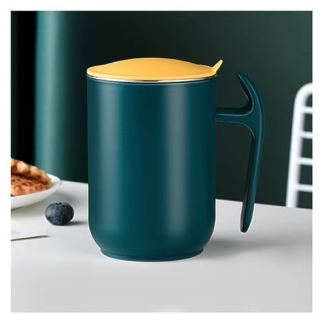 FAJNUZI2024 Tazze Tazza da 550 ml Tazza in Acciaio Inossidabile 304 con Coperchio Tazza da caffè for Latte Lavabile Rimovibile Tazza da caffè for tè Regalo Tazzine caffè(Dark Green)