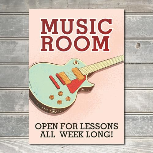 Music Room Lover Sign Guitar Gift Music Open Lessons Music Teacher Metal Plaque