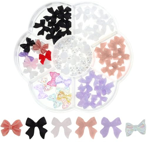 1 boîte 3D Bow Nail Nails, Rhinestone Nail Art Charms, Crystal Nail Stickers, Diamond Nail Stones, décoration DIY