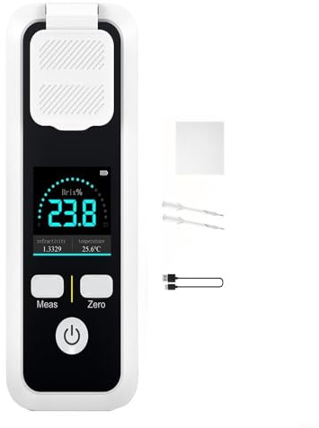 HOHOVYVY Digitales Refraktometer Für Brix Zuckergehalt Messgerät Wiederaufladbar JBM-10 0-32% Messbereich(JBM-10)