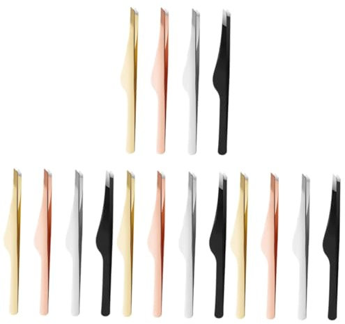 minkissy 4 Ensembles Pince À Épiler Serrer Des Sourcils Fin Bricolage Étiqueter Trousse Double Peignes Fouetter Laminage Des Sourcils Para Incliné Gel Acier Inoxydable 4 Pièces * 4